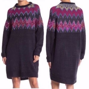 NEW Solutions Sequined Sweater Dress